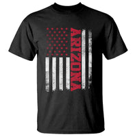Arizona Pride T Shirt Vintage American Flag Distressed Varsity Aesthetic Letters AZ State