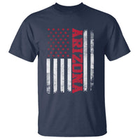 Arizona Pride T Shirt Vintage American Flag Distressed Varsity Aesthetic Letters AZ State