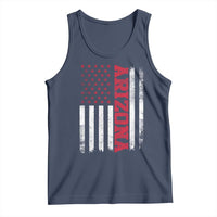 Arizona Pride Tank Top Vintage American Flag Distressed Varsity Aesthetic Letters AZ State