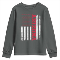 Arizona Pride Youth Sweatshirt Vintage American Flag Distressed Varsity Aesthetic Letters AZ State