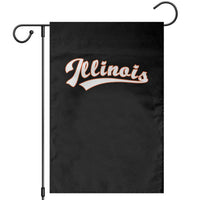 Illinois Vintage Orange Varsity Script Text Classic Sports Jersey Style Garden Flag