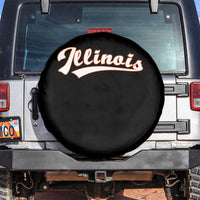 Illinois Vintage Orange Varsity Script Text Classic Sports Jersey Style Spare Tire Cover