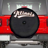 Illinois Vintage Orange Varsity Script Text Classic Sports Jersey Style Spare Tire Cover