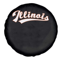 Illinois Vintage Orange Varsity Script Text Classic Sports Jersey Style Spare Tire Cover