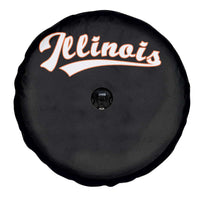 Illinois Vintage Orange Varsity Script Text Classic Sports Jersey Style Spare Tire Cover