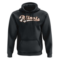 Illinois Vintage Orange Varsity Script Text Classic Sports Jersey Style Hoodie