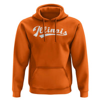 Illinois Vintage Orange Varsity Script Text Classic Sports Jersey Style Hoodie