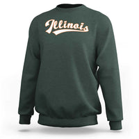 Illinois Vintage Orange Varsity Script Text Classic Sports Jersey Style Sweatshirt