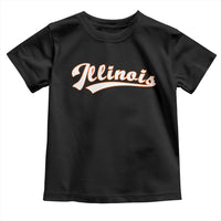 Illinois Vintage Orange Varsity Script Text Classic Sports Jersey Style Toddler T Shirt