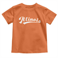 Illinois Vintage Orange Varsity Script Text Classic Sports Jersey Style Toddler T Shirt