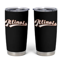 Illinois Vintage Orange Varsity Script Text Classic Sports Jersey Style Tumbler Cup
