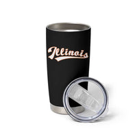 Illinois Vintage Orange Varsity Script Text Classic Sports Jersey Style Tumbler Cup