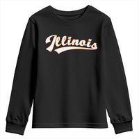Illinois Vintage Orange Varsity Script Text Classic Sports Jersey Style Youth Sweatshirt