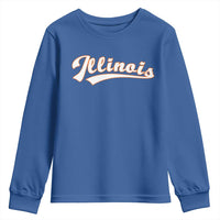 Illinois Vintage Orange Varsity Script Text Classic Sports Jersey Style Youth Sweatshirt