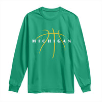 Michigan Fan Basketball Grooves Graphic MI State Long Sleeve Shirt