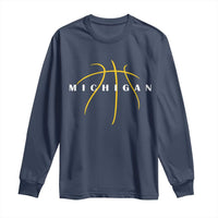 Michigan Fan Basketball Grooves Graphic MI State Long Sleeve Shirt