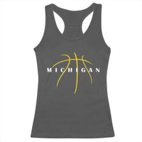 Michigan Fan Basketball Grooves Graphic MI State Racerback Tank Top