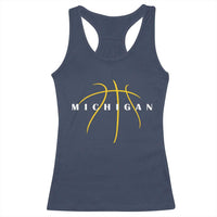 Michigan Fan Basketball Grooves Graphic MI State Racerback Tank Top
