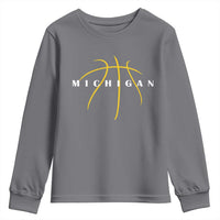 Michigan Fan Basketball Grooves Graphic MI State Youth Sweatshirt