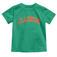 Illinois Sports Fan Toddler T Shirt Vintage Orange Blue Throwback Text IL State
