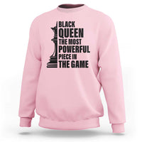 Chess Lover Sweatshirt Black Queen The Most Powerful Piece In The Game Checkmate - Wonder Print Shop