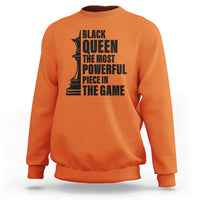 Chess Lover Sweatshirt Black Queen The Most Powerful Piece In The Game Checkmate - Wonder Print Shop