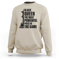 Chess Lover Sweatshirt Black Queen The Most Powerful Piece In The Game Checkmate - Wonder Print Shop