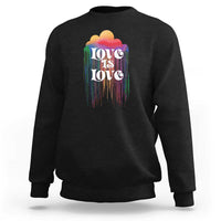 LGBTQ Sweatshirt Love Is Love Pride Rainbow Cloud Rain Flag - Wonder Print Shop