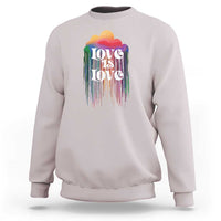 LGBTQ Sweatshirt Love Is Love Pride Rainbow Cloud Rain Flag - Wonder Print Shop