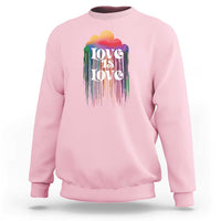 LGBTQ Sweatshirt Love Is Love Pride Rainbow Cloud Rain Flag - Wonder Print Shop