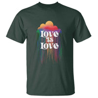 LGBTQ T Shirt Love Is Love Pride Rainbow Cloud Rain Flag - Wonder Print Shop