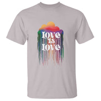 LGBTQ T Shirt Love Is Love Pride Rainbow Cloud Rain Flag - Wonder Print Shop