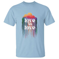 LGBTQ T Shirt Love Is Love Pride Rainbow Cloud Rain Flag - Wonder Print Shop