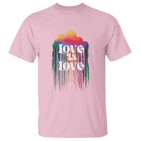 LGBTQ T Shirt Love Is Love Pride Rainbow Cloud Rain Flag - Wonder Print Shop