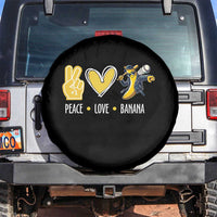 Funny Peace Love Banana Spare Tire Cover Cute Banana Peace Sign Heart - Wonder Print Shop