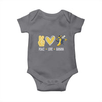Funny Peace Love Banana Baby Onesie Cute Banana Peace Sign Heart - Wonder Print Shop