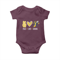 Funny Peace Love Banana Baby Onesie Cute Banana Peace Sign Heart - Wonder Print Shop