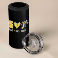 Funny Peace Love Banana 4 in 1 Can Cooler Tumbler Cute Banana Peace Sign Heart - Wonder Print Shop