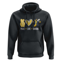 Funny Peace Love Banana Hoodie Cute Banana Peace Sign Heart - Wonder Print Shop