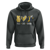 Funny Peace Love Banana Hoodie Cute Banana Peace Sign Heart - Wonder Print Shop