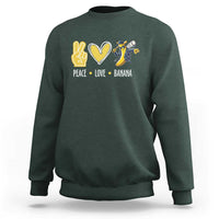 Funny Peace Love Banana Sweatshirt Cute Banana Peace Sign Heart - Wonder Print Shop