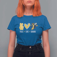 Funny Peace Love Banana T Shirt For Women Cute Banana Peace Sign Heart - Wonder Print Shop