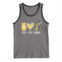 Funny Peace Love Banana Tank Top Cute Banana Peace Sign Heart - Wonder Print Shop