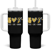 Funny Peace Love Banana Tumbler With Handle Cute Banana Peace Sign Heart - Wonder Print Shop