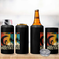 Funny Surfing Lover 4 in 1 Can Cooler Tumbler Sorry I Cant I Have A Board Meeting Surfer - Wonder Print Shop