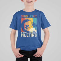 Funny Surfing Lover T Shirt For Kid Sorry I Cant I Have A Board Meeting Surfer - Wonder Print Shop
