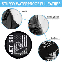 Jet Ski Lover Spare Tire Cover Vintage Ski Rider American Flag Water Sport - Wonder Print Shop