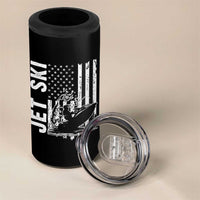Jet Ski Lover 4 in 1 Can Cooler Tumbler Vintage Ski Rider American Flag Water Sport - Wonder Print Shop