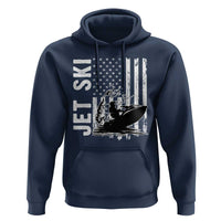 Jet Ski Lover Hoodie Vintage Ski Rider American Flag Water Sport - Wonder Print Shop
