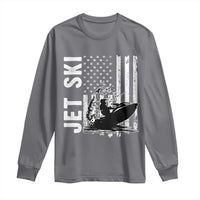 Jet Ski Lover Long Sleeve Shirt Vintage Ski Rider American Flag Water Sport - Wonder Print Shop